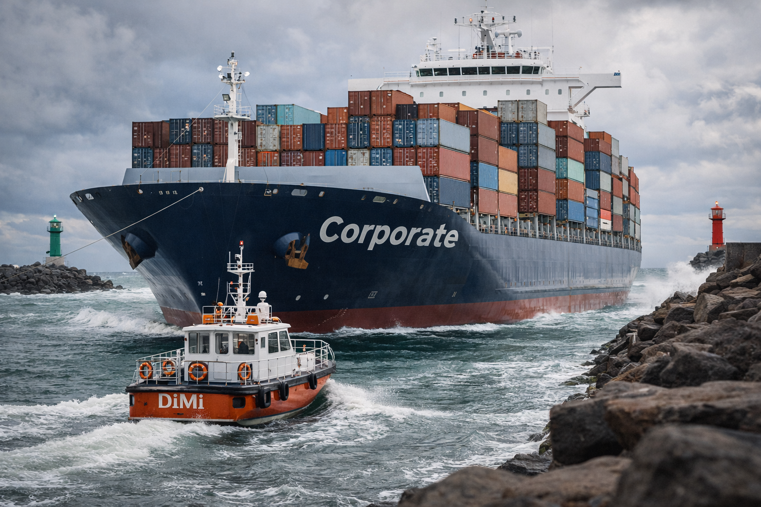 lotsenboot rettet containerschiff